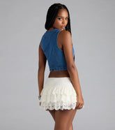 Hometown Cutie Button Denim Vest